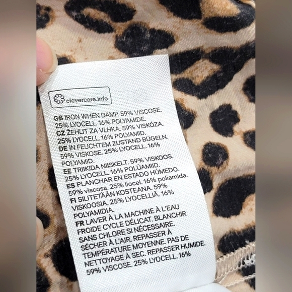 H&M XXL Animal Print 3/4 Balloon Sleeve Back Slit Maxi Dress - Picture 6 of 7